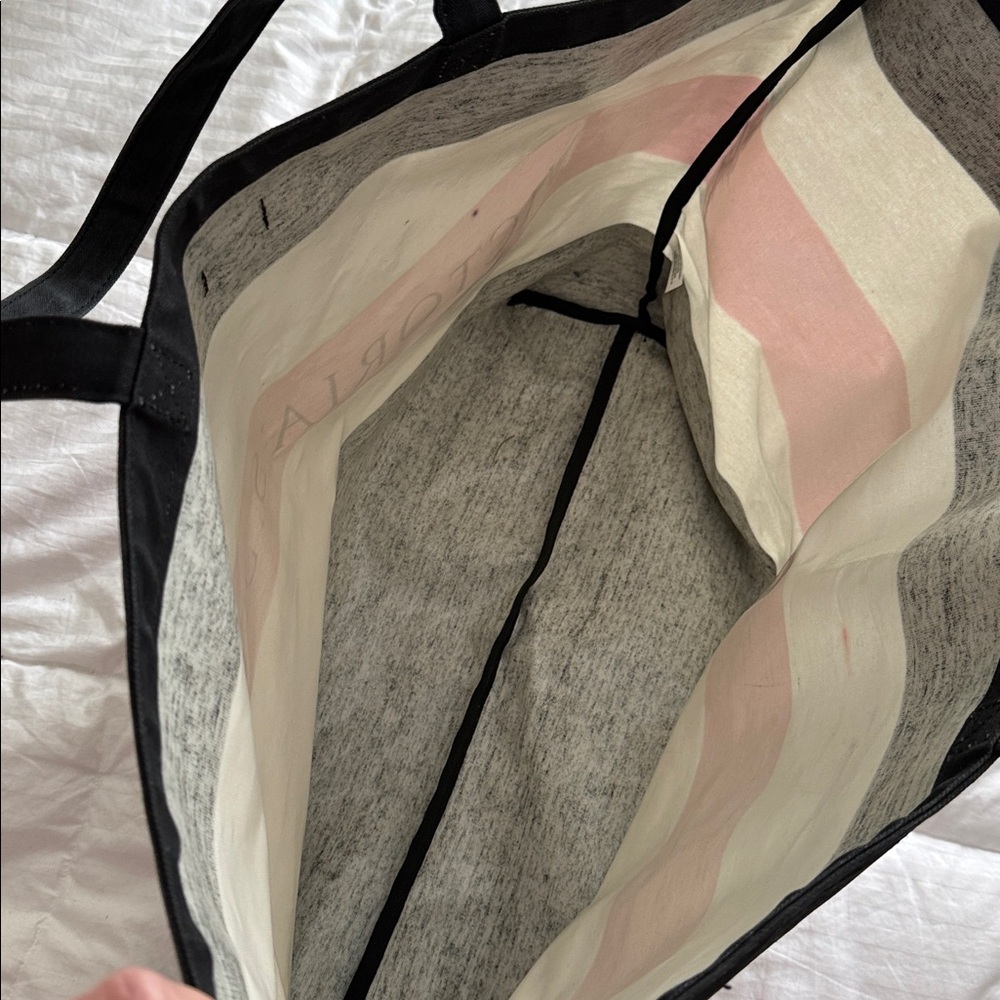 Victoria's Secret Striped Tote in Black, Pink, and White - Picture 3 of 5